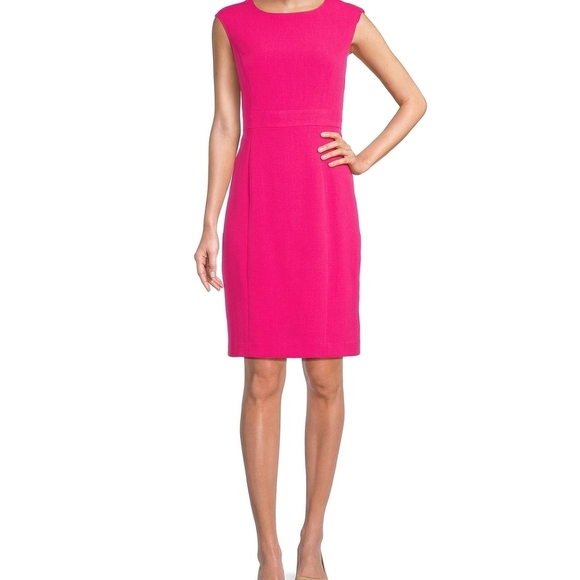 NWT Kasper 'Camellia' Elegant Pink Sleeveless Dress - Picture 1 of 10